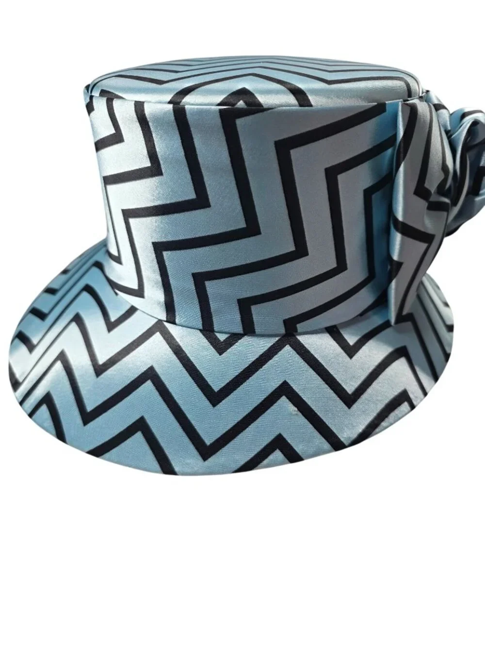 Terramina Chevron Patterned Wide Brim Hat With Rosette Accent XL
